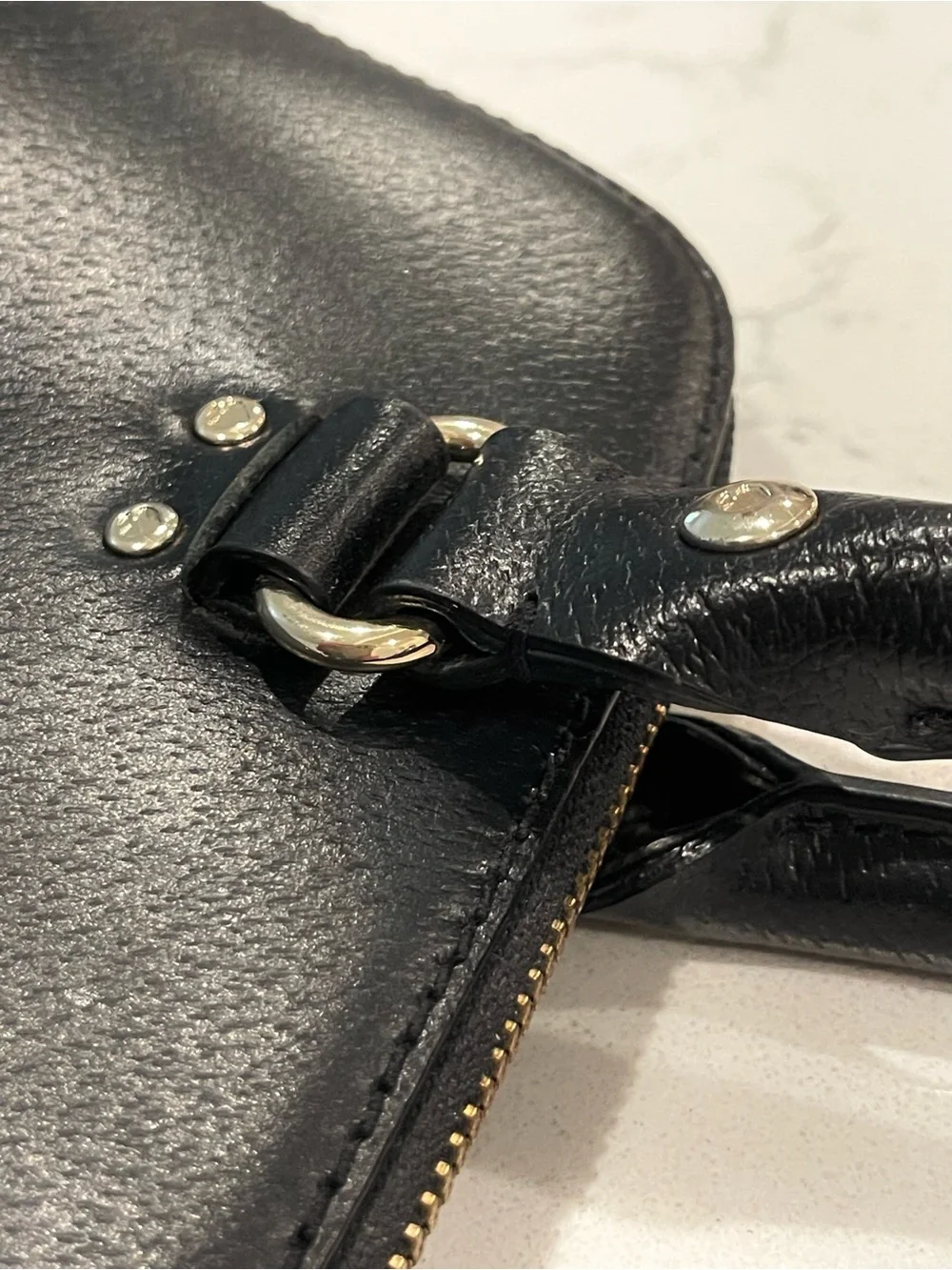 Kate Spade Wellesley Rachelle Black Leather Dome Satchel Pink Lining